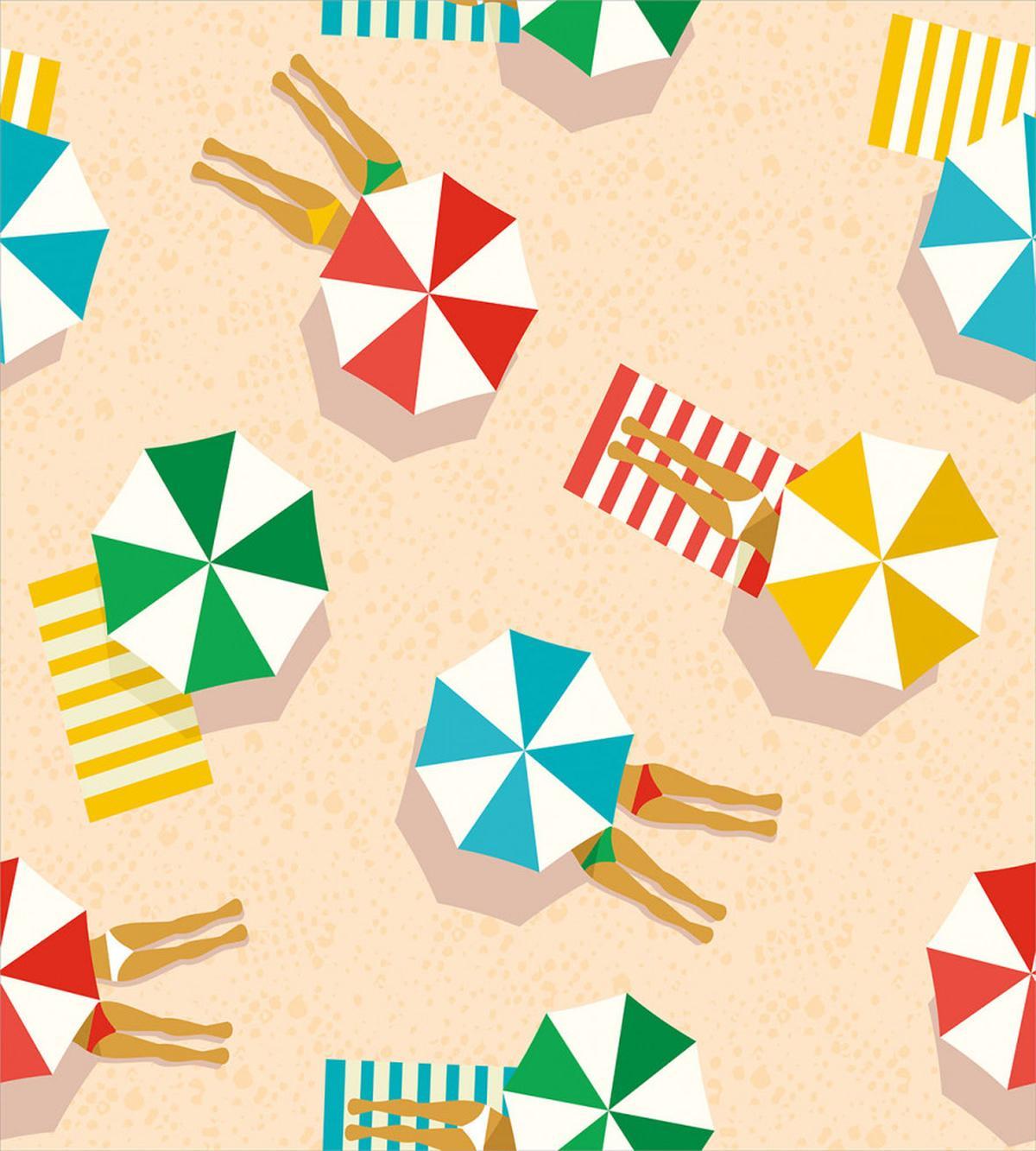 Parasols Towels Legs — Pattern