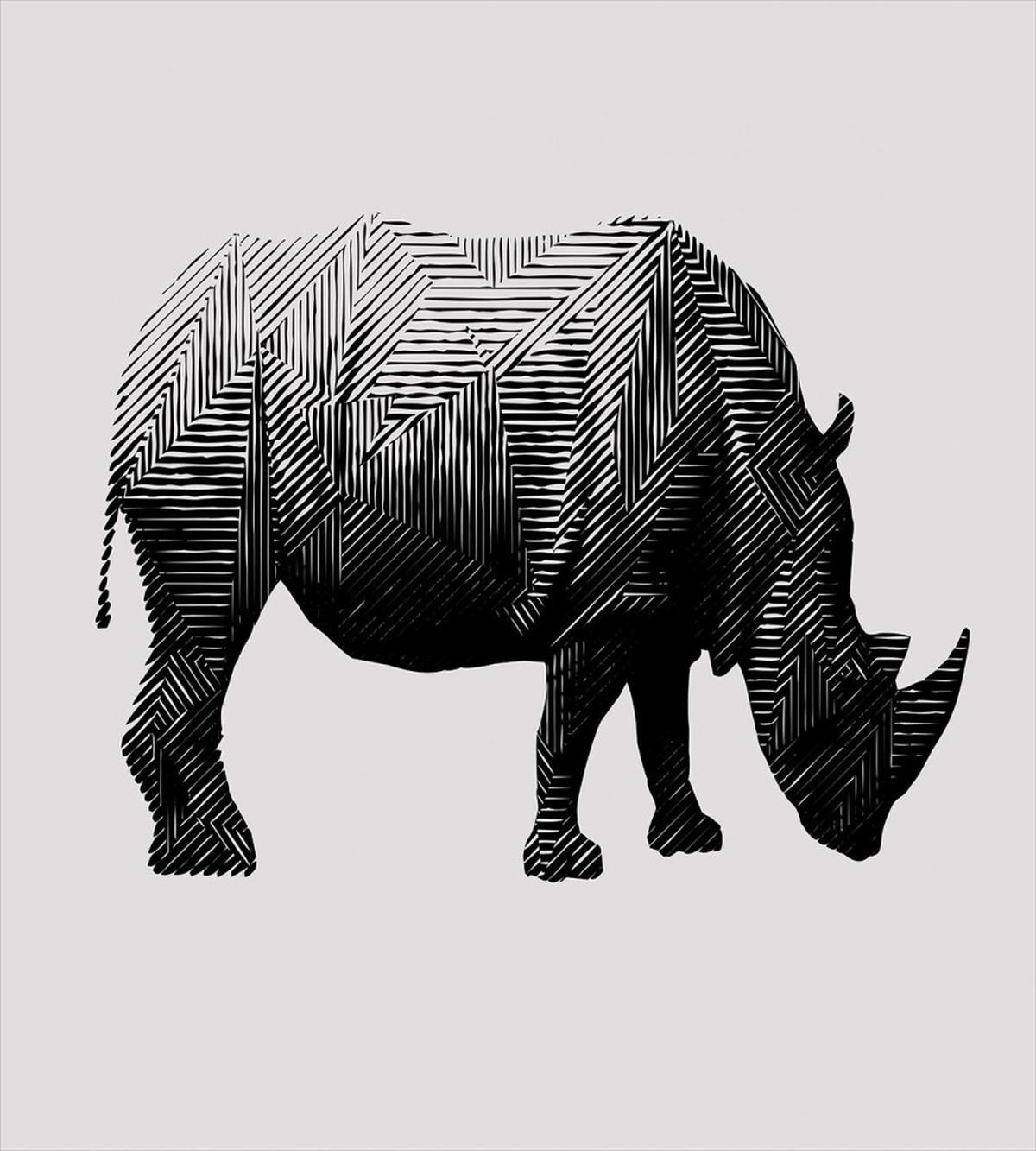 Polygonal Animal Line Art — Pattern