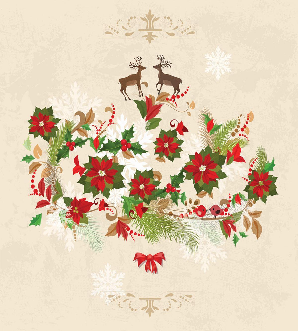 Flower Reindeer Motif — Pattern