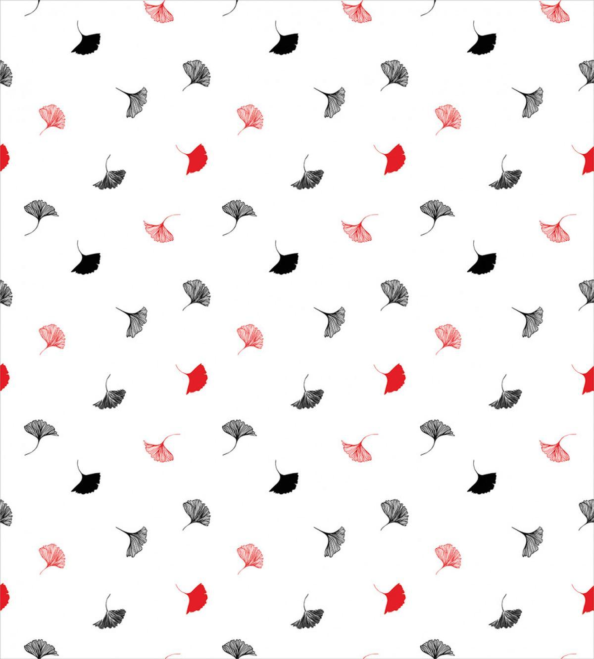 Red Black Ginkgo Leaves — Pattern