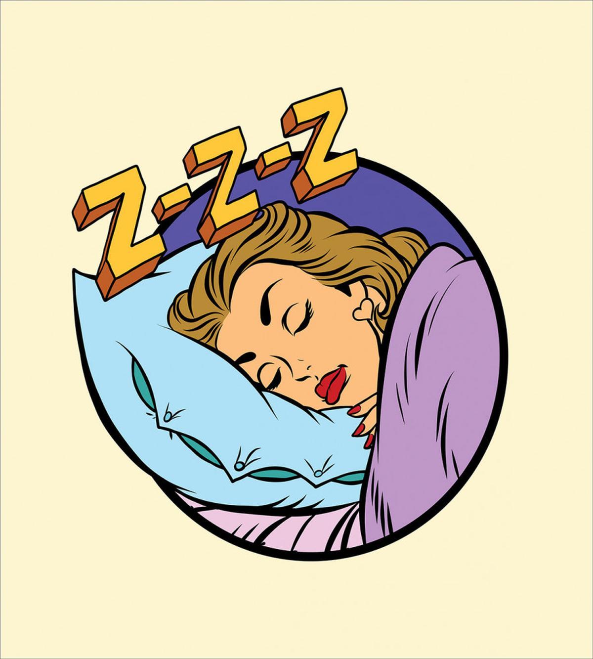 Beauty Sleeping Woman Pop Art — Pattern