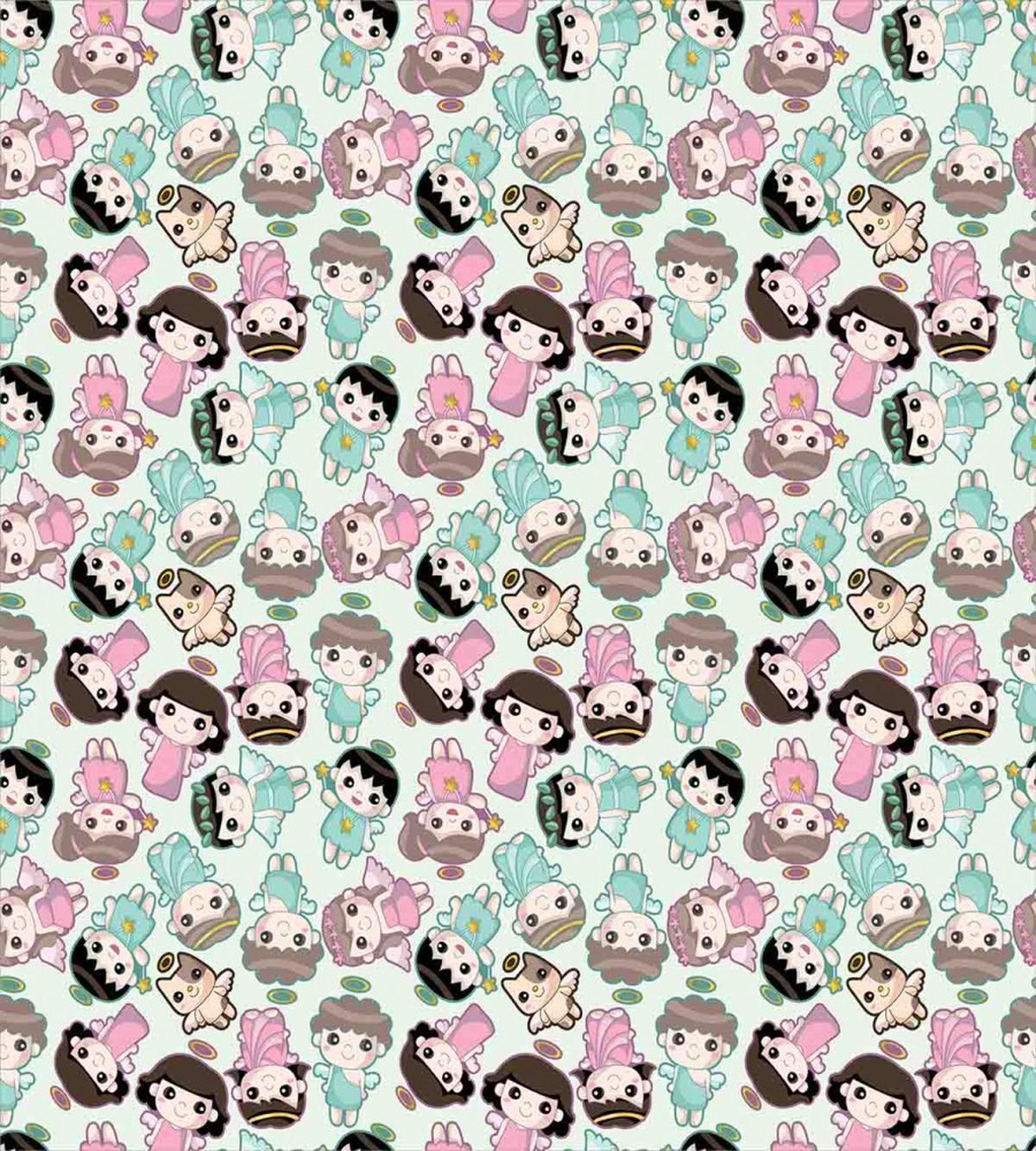 Kids and Cats with Wings — Pattern