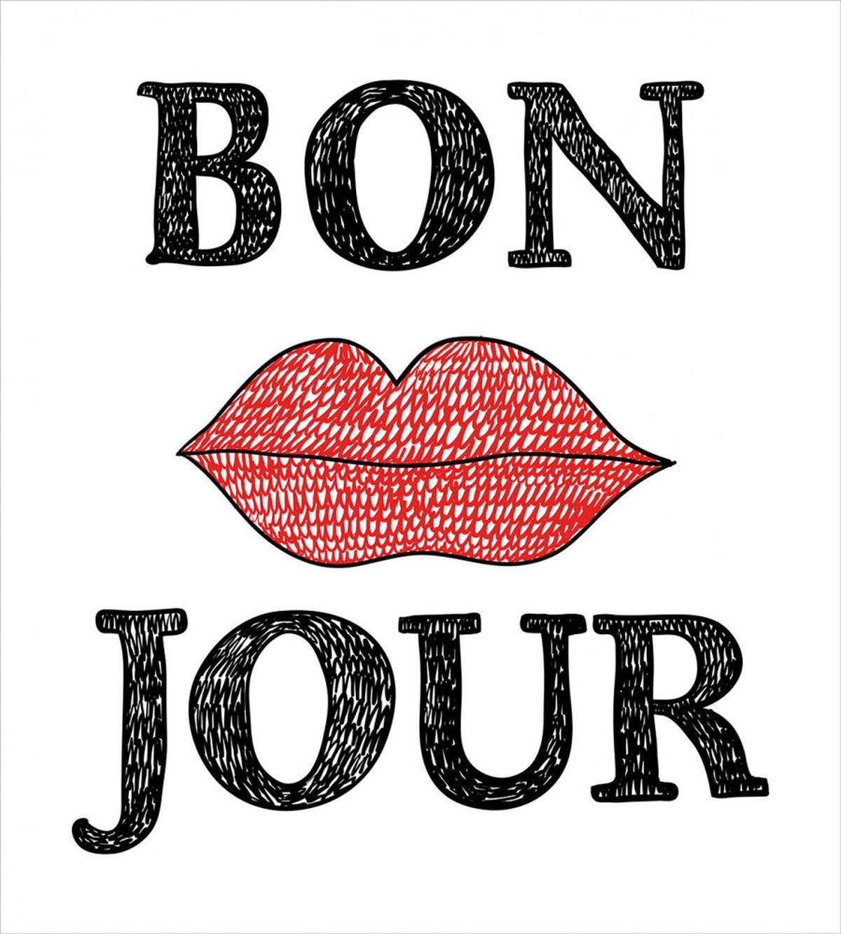 Vintage Bon Jour Words — Pattern