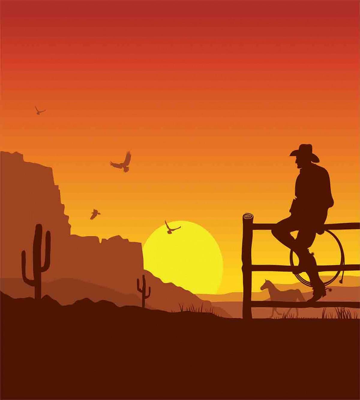 Wild West Sunset Scene — Pattern