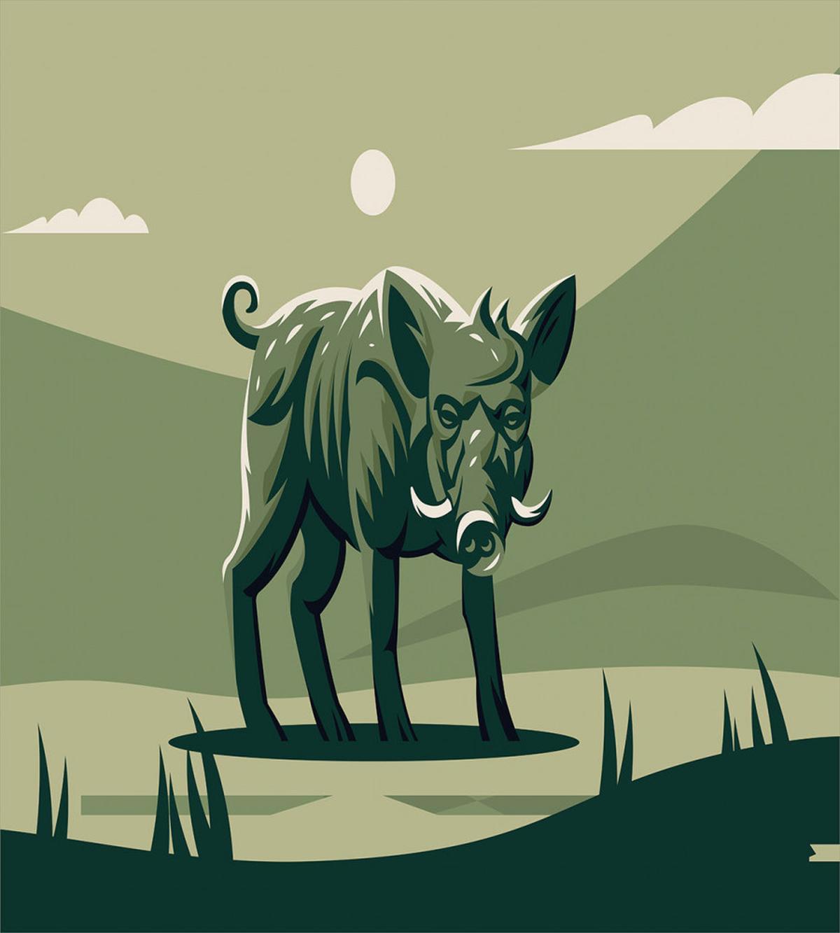 Abstract Wild Boar Pig — Pattern