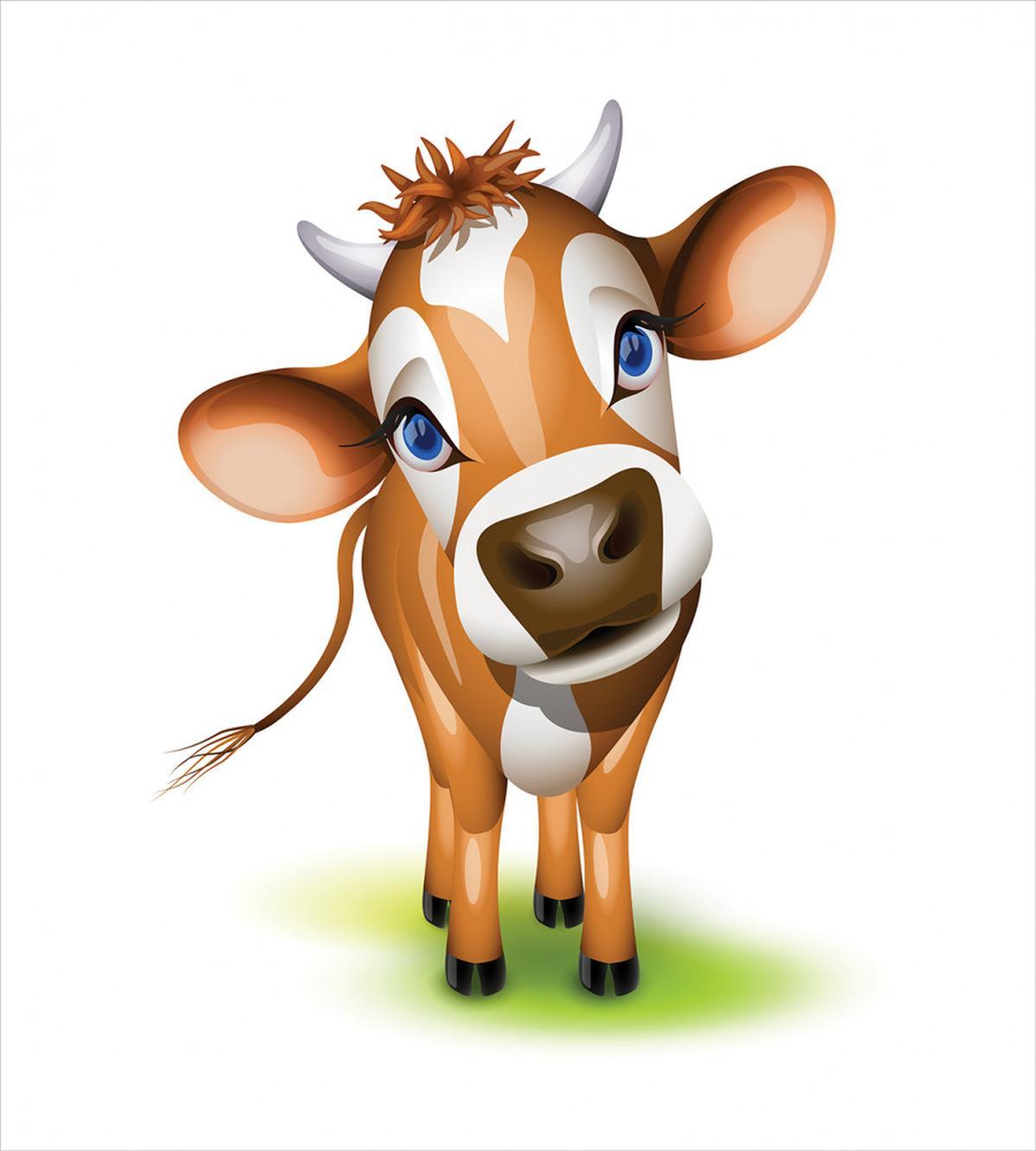 Cow with Blue Eyes Grass — Pattern