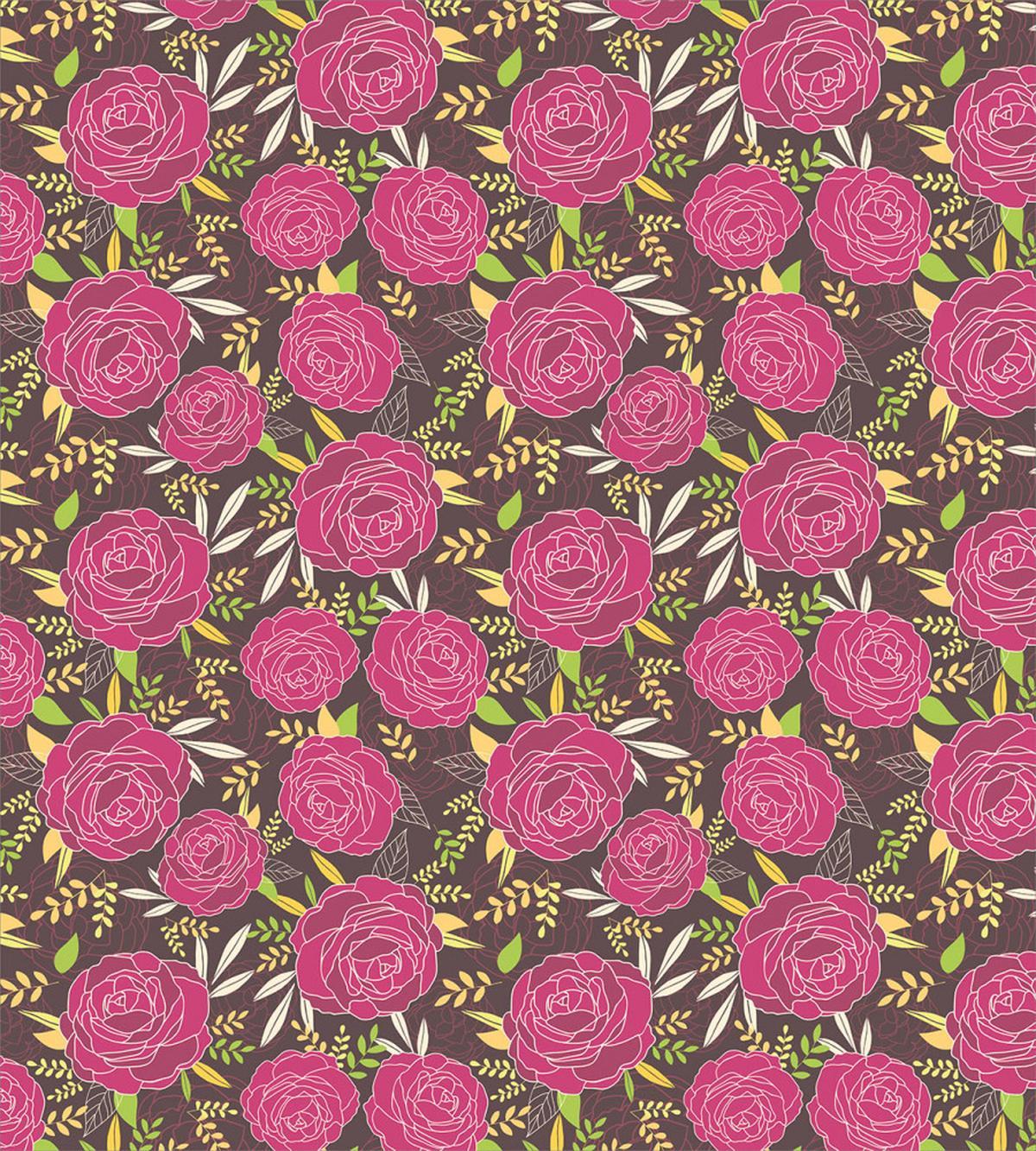 Detailed Flower Silhouettes — Pattern