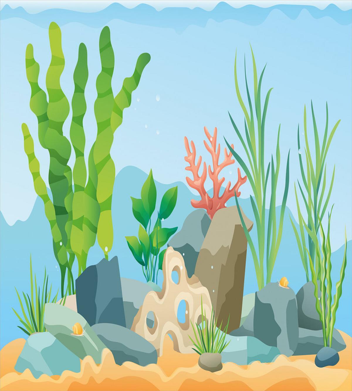 Sea Plants and Rocks — Pattern
