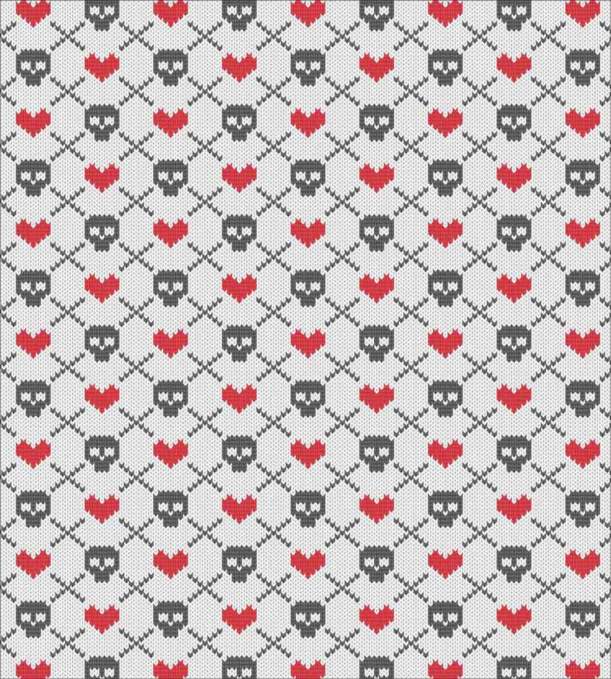 Skulls Red Hearts — Pattern