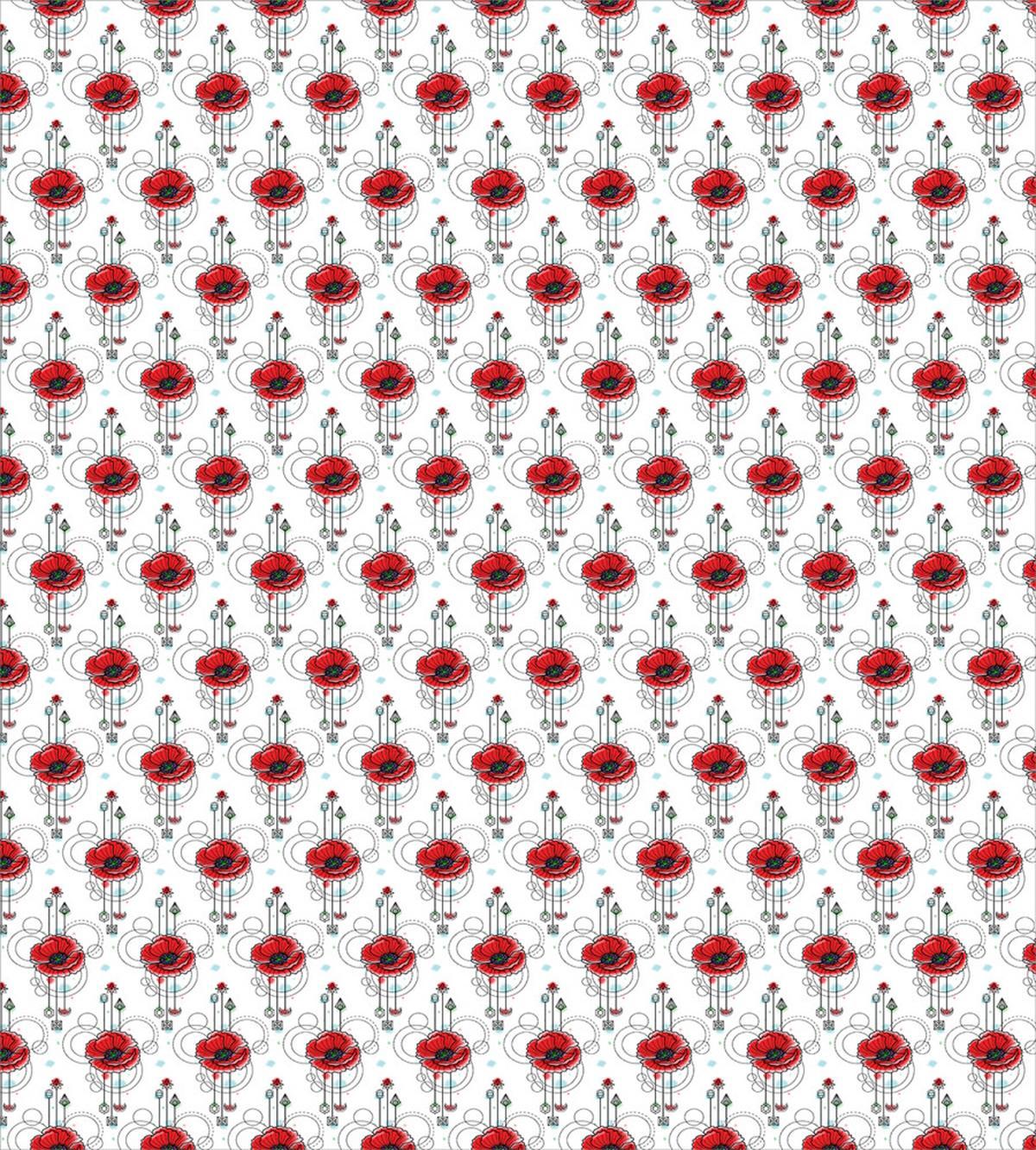 Red Poppy Geometrical — Pattern