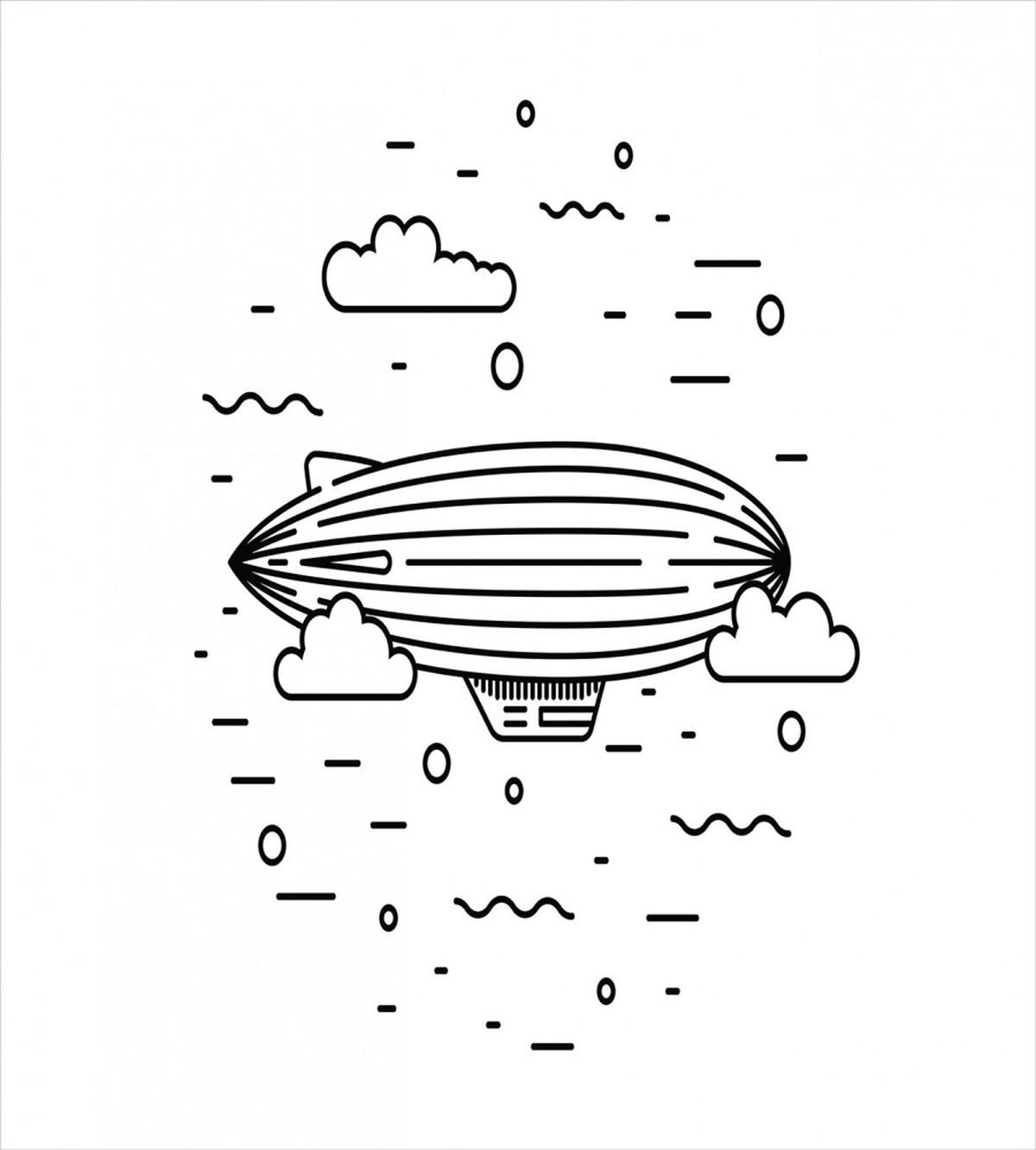 Clouds Balloons Sketch — Pattern