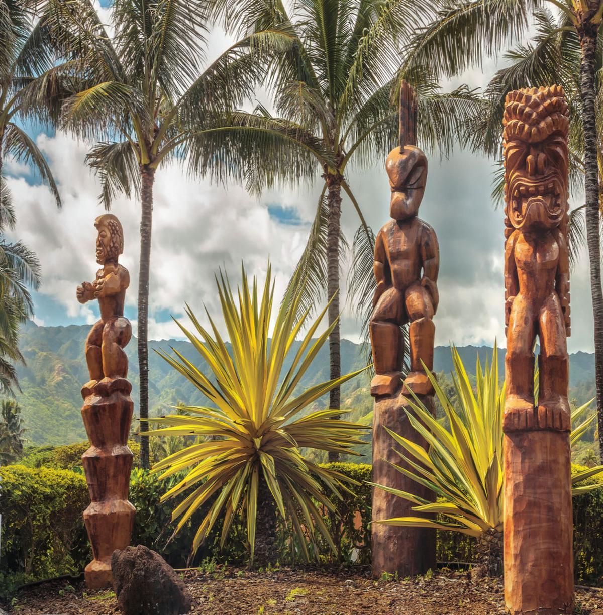 Tiki Masks and Palm Trees — Pattern