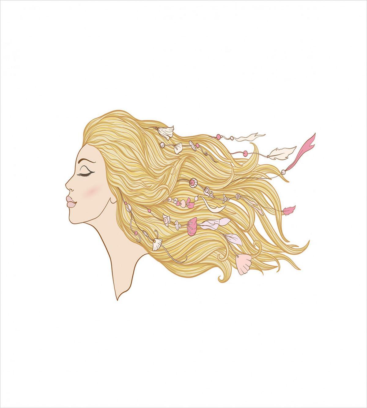 Young Lady with Hair Beads — Pattern