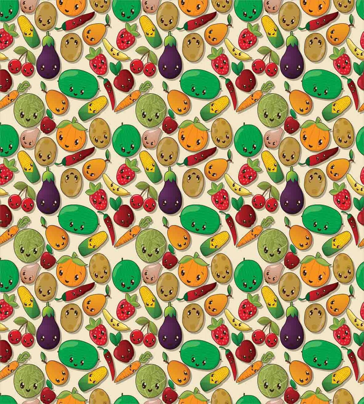 Vegetable Fruit Kawaii — Pattern