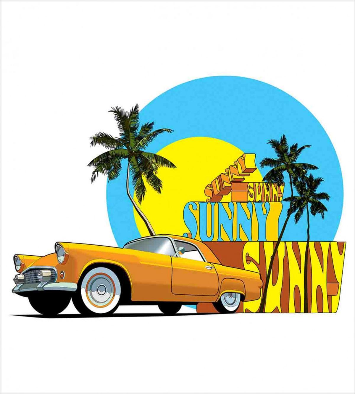 Vintage Car in City Miami — Pattern