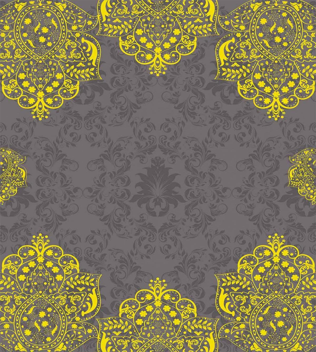 Yellow Grey Florals — Pattern