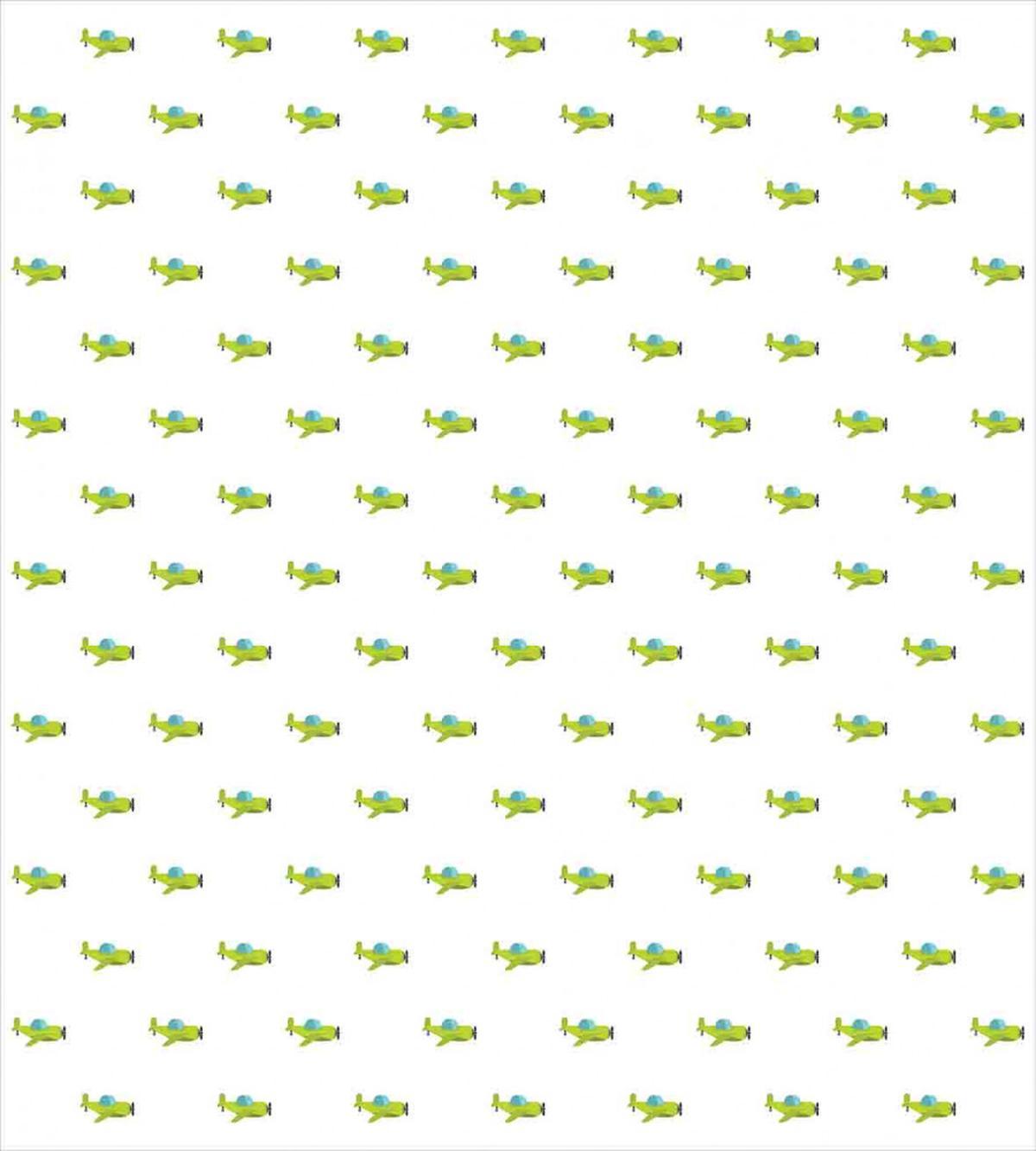 Green Cartoon Planes — Pattern