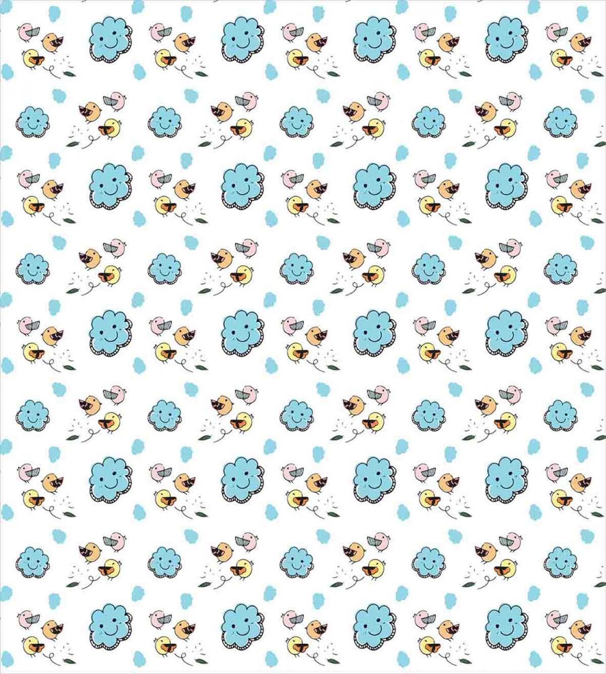 Little Birds Blue Clouds — Pattern