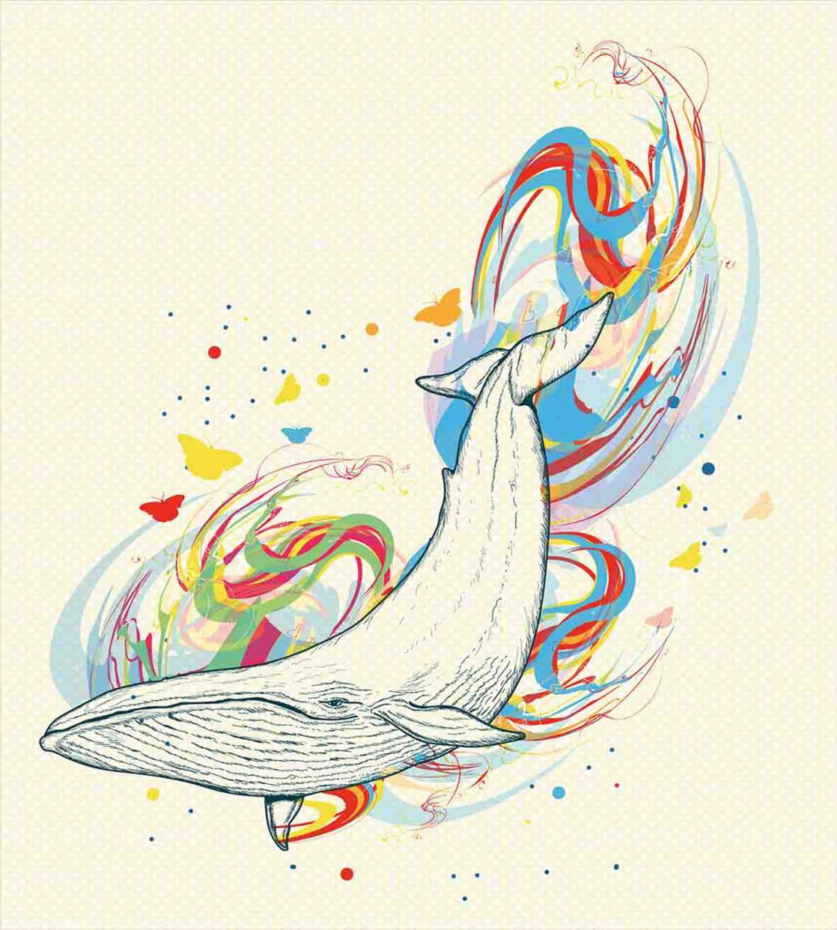 Whale in Ocean Dive — Pattern