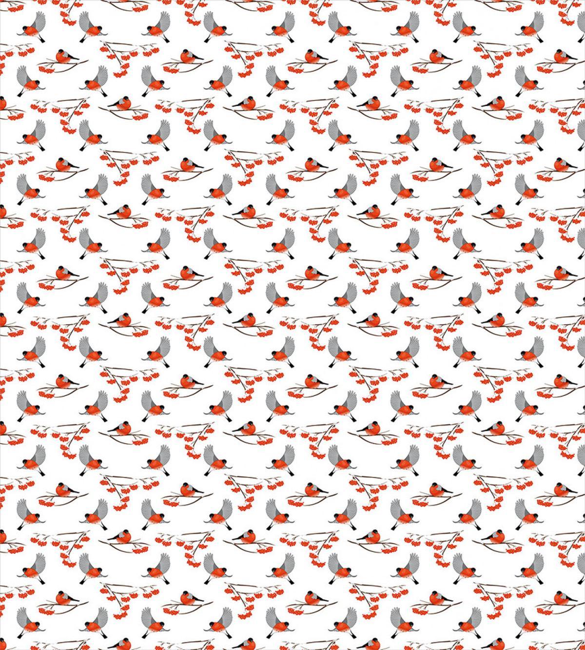 Bullfinches on Rowan Branch — Pattern