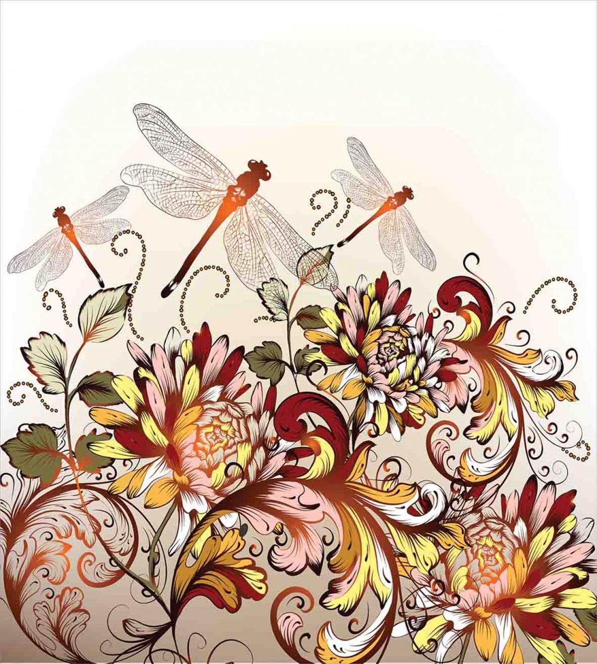 Flower Field Dragonfly — Pattern