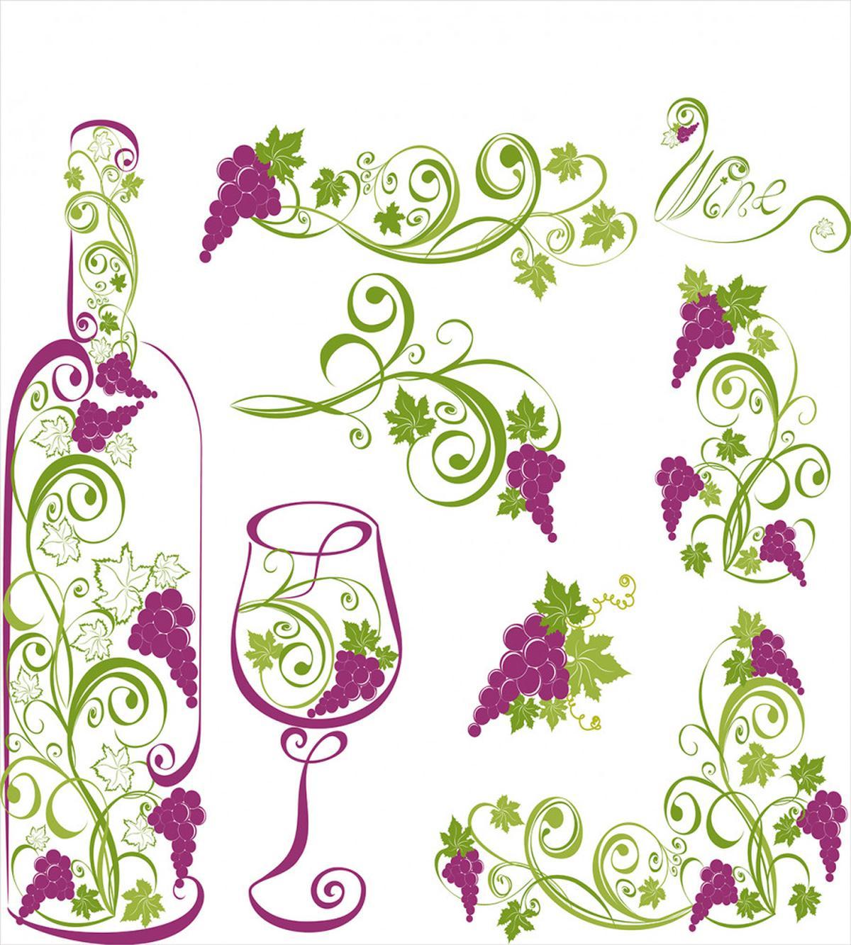 Bottle Glass Grapevines — Pattern
