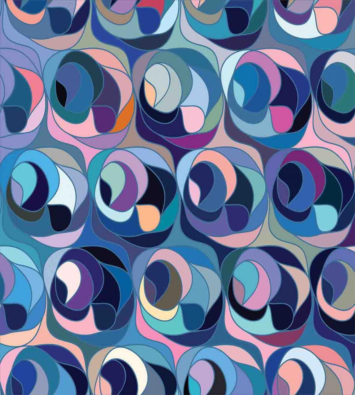 Motley Retro Curvy Shapes — Pattern
