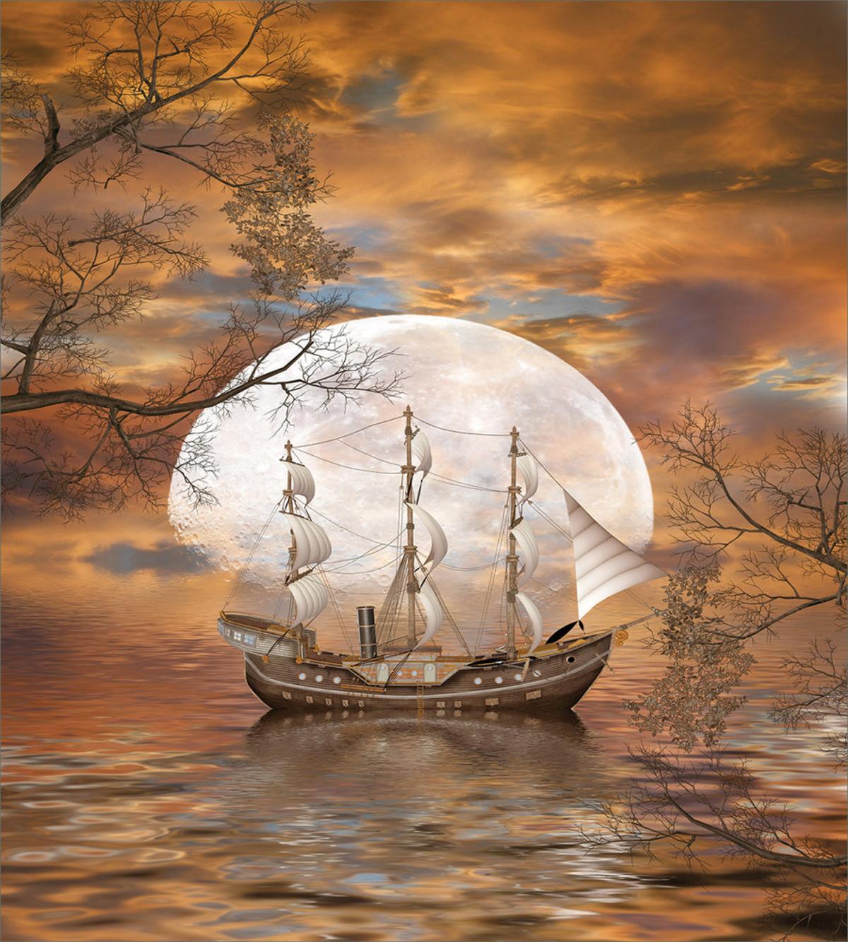 Full Moon Nautical on Moon — Pattern