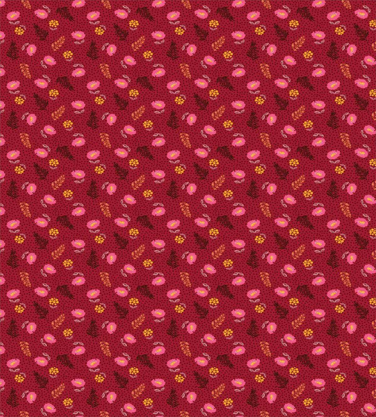Flowers Leaves Polka Dots — Pattern