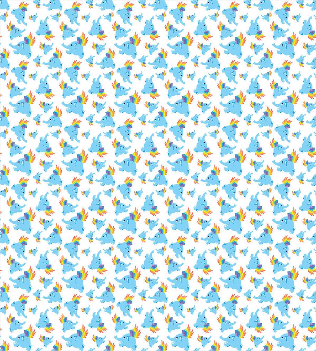 Blue Elephants Wings — Pattern