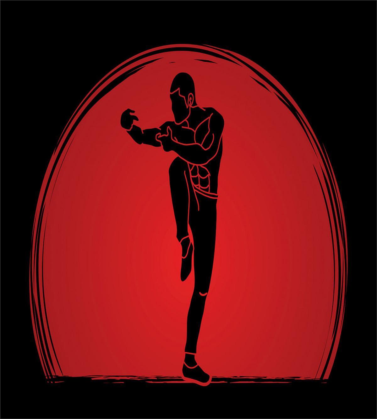 Man Silhouette Pose Round — Pattern