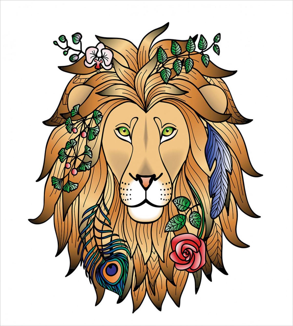 Lion with Flower — Pattern