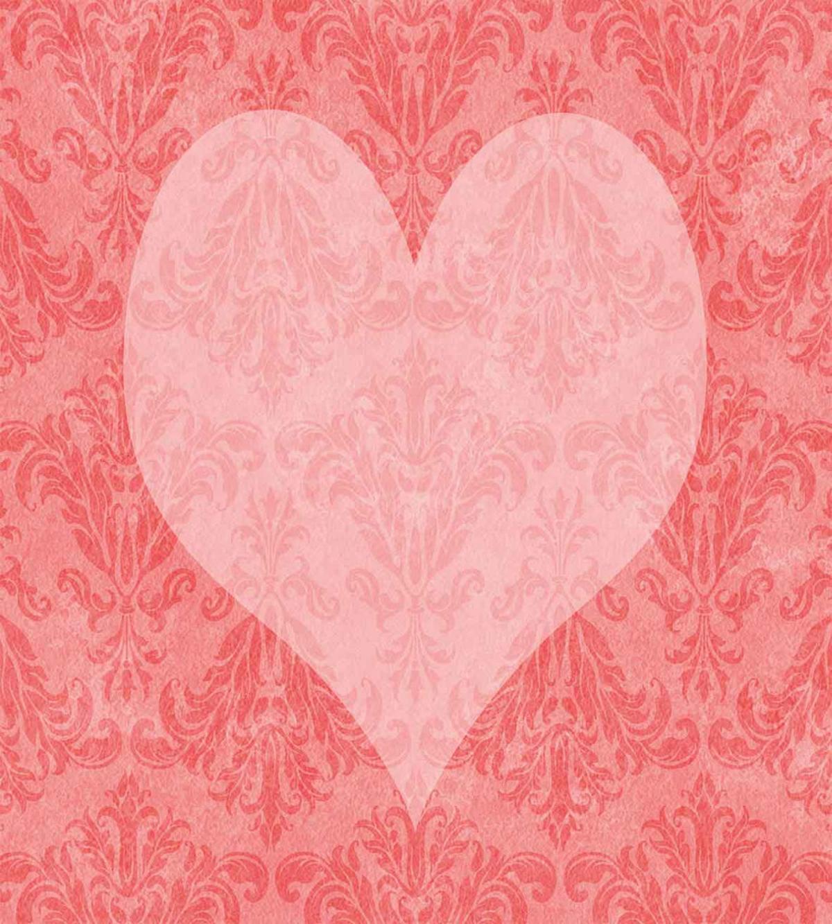Pink Heart Damask — Pattern