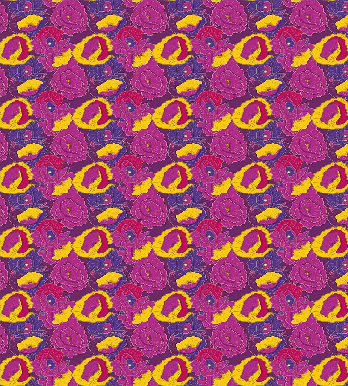 Cartoon Cheerful Flowers — Pattern