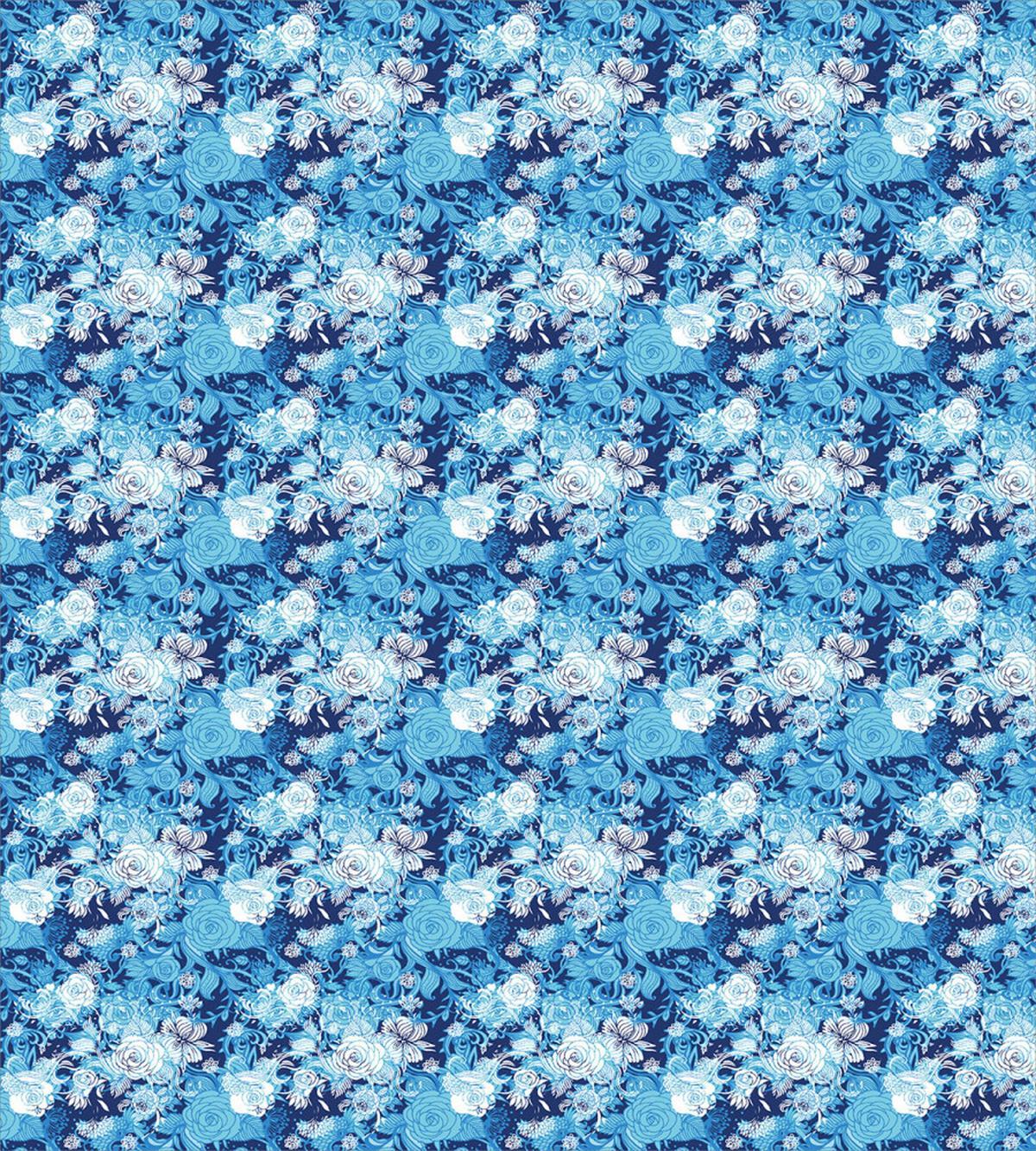 Blue Color Palette Roses — Pattern