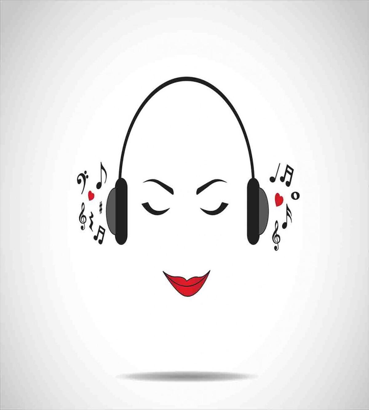 Lady Listening to Music — Pattern