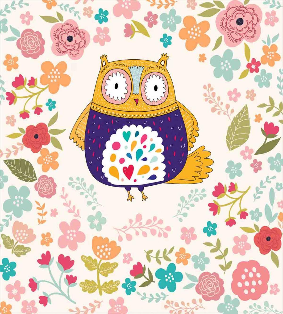 Colorful Bird and Flowers — Pattern