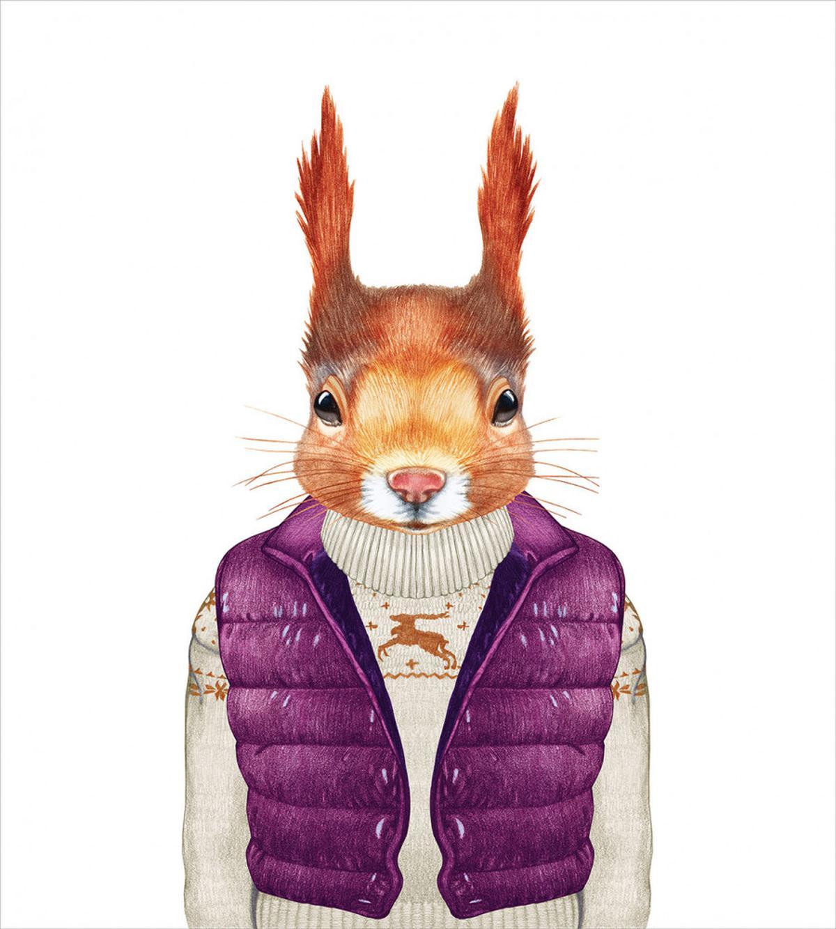 Animal down Vest Sweater — Pattern