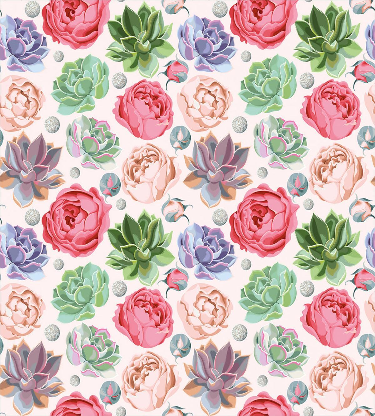 Peony Roses and Cactus — Pattern