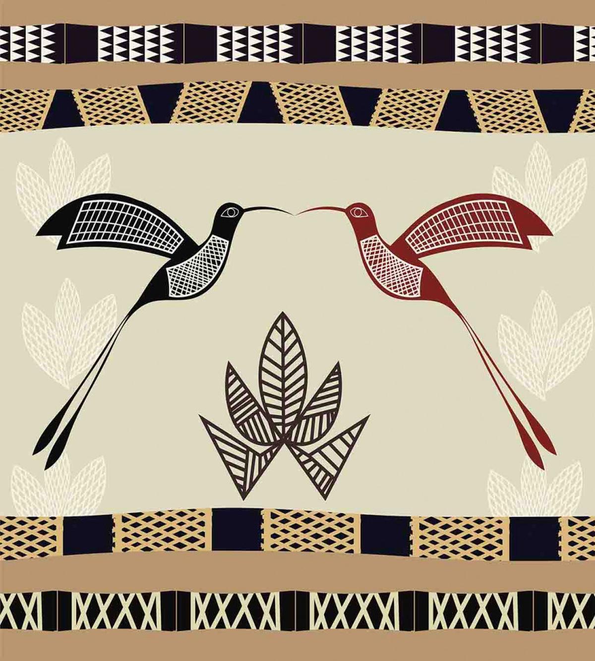 Bamboo Leaf Birds Art — Pattern