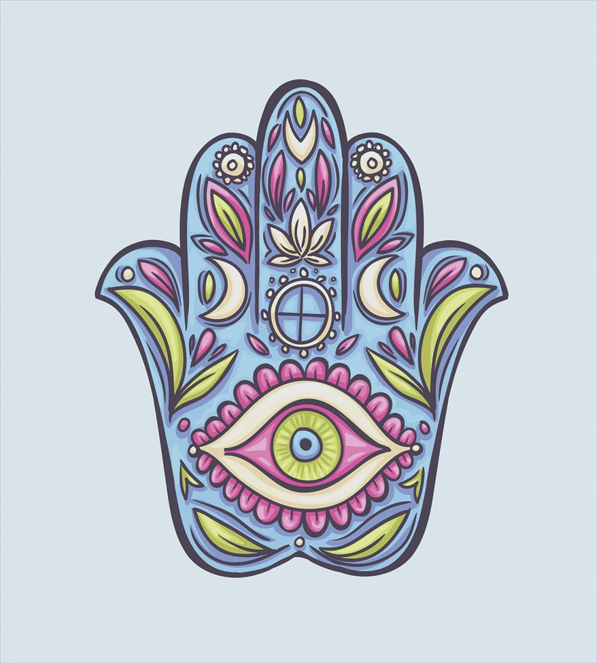 Doodle Colorful Hamsa — Pattern