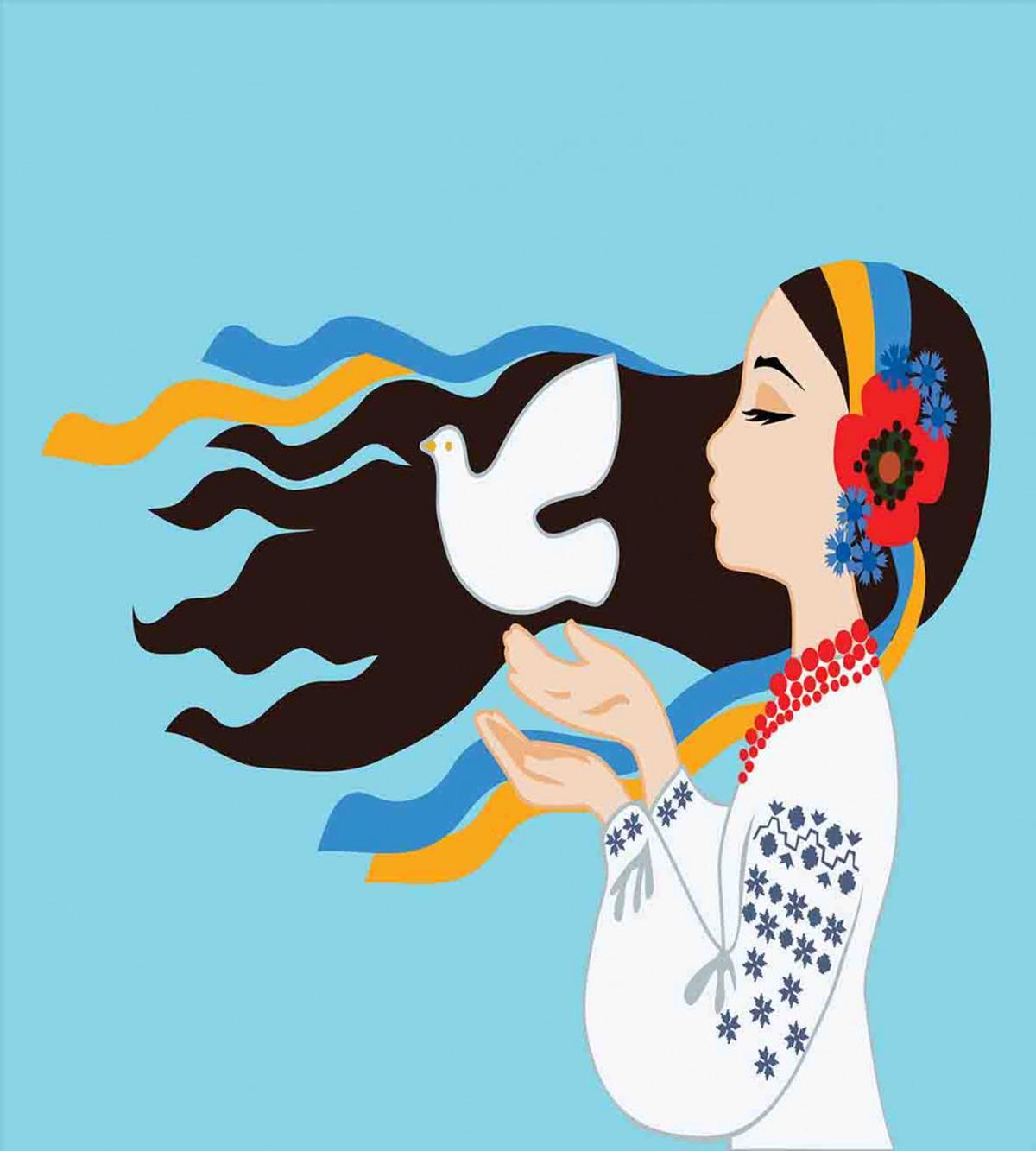 Girl with Peace Dove — Pattern