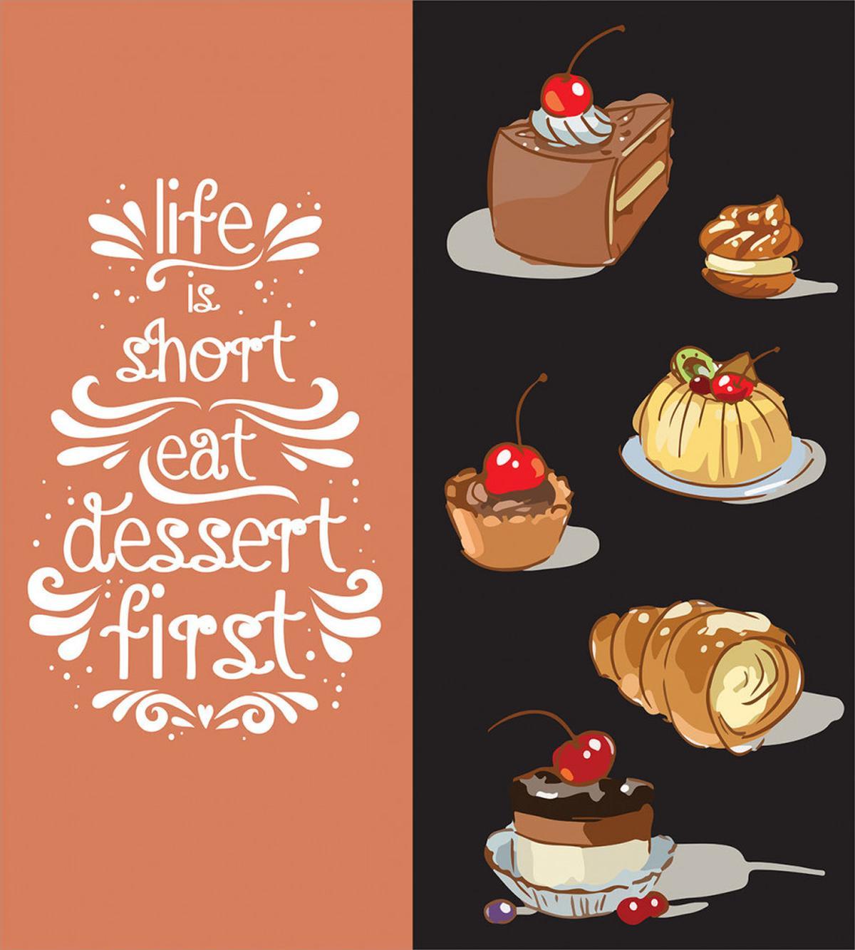 Art Doodle of Tasty Desserts — Pattern