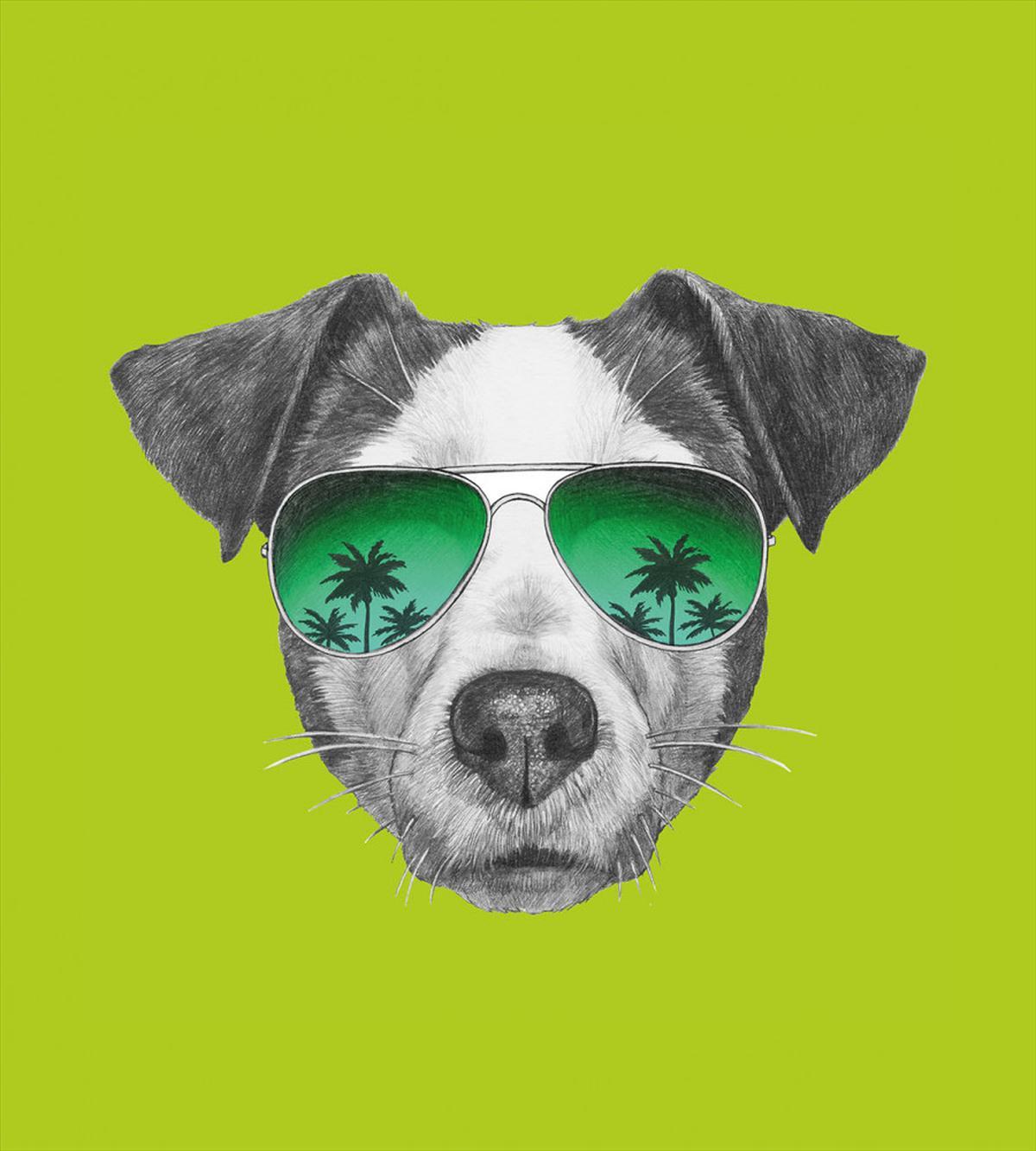 Dog with Glasses Tree — Pattern