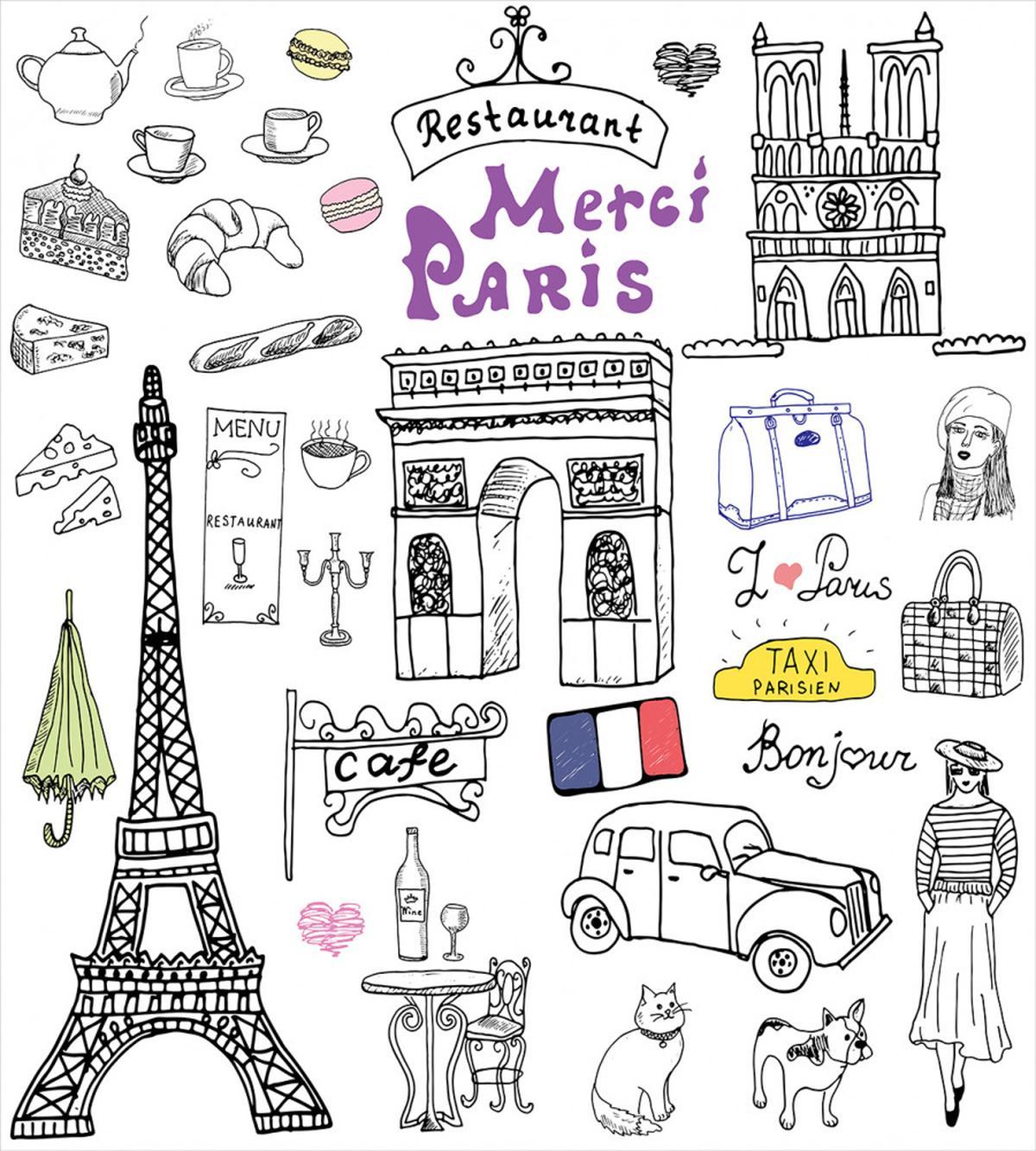 Eiffel Tower Beret Taxi — Pattern