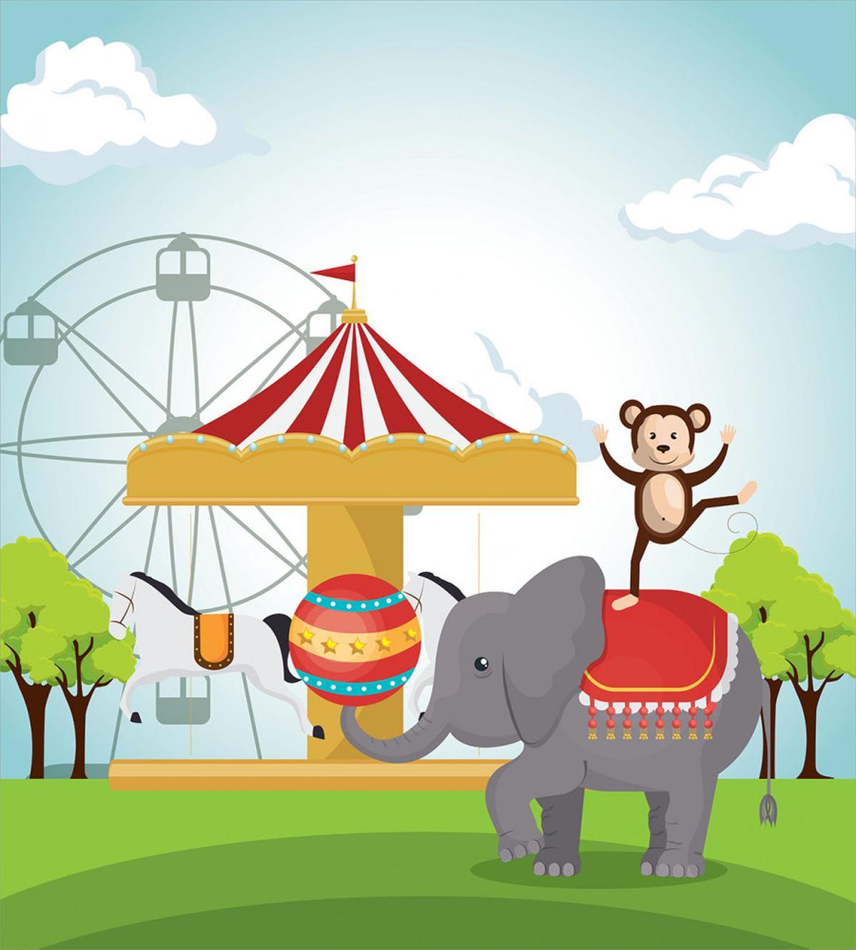 Joyful Animals in Circus — Pattern