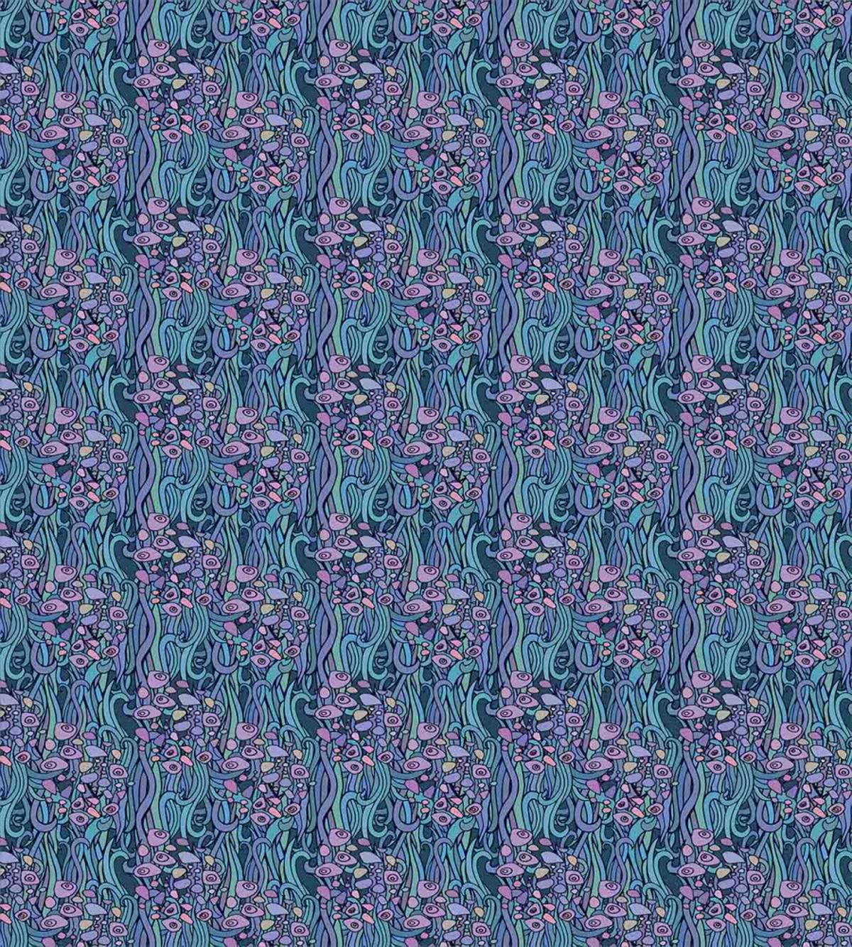 Sea Foliage Curly Stripes — Pattern