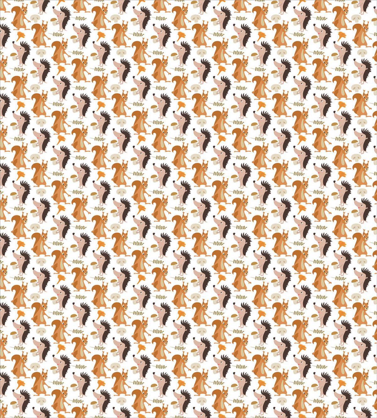 Cartoon Mushroom Leaves — Pattern