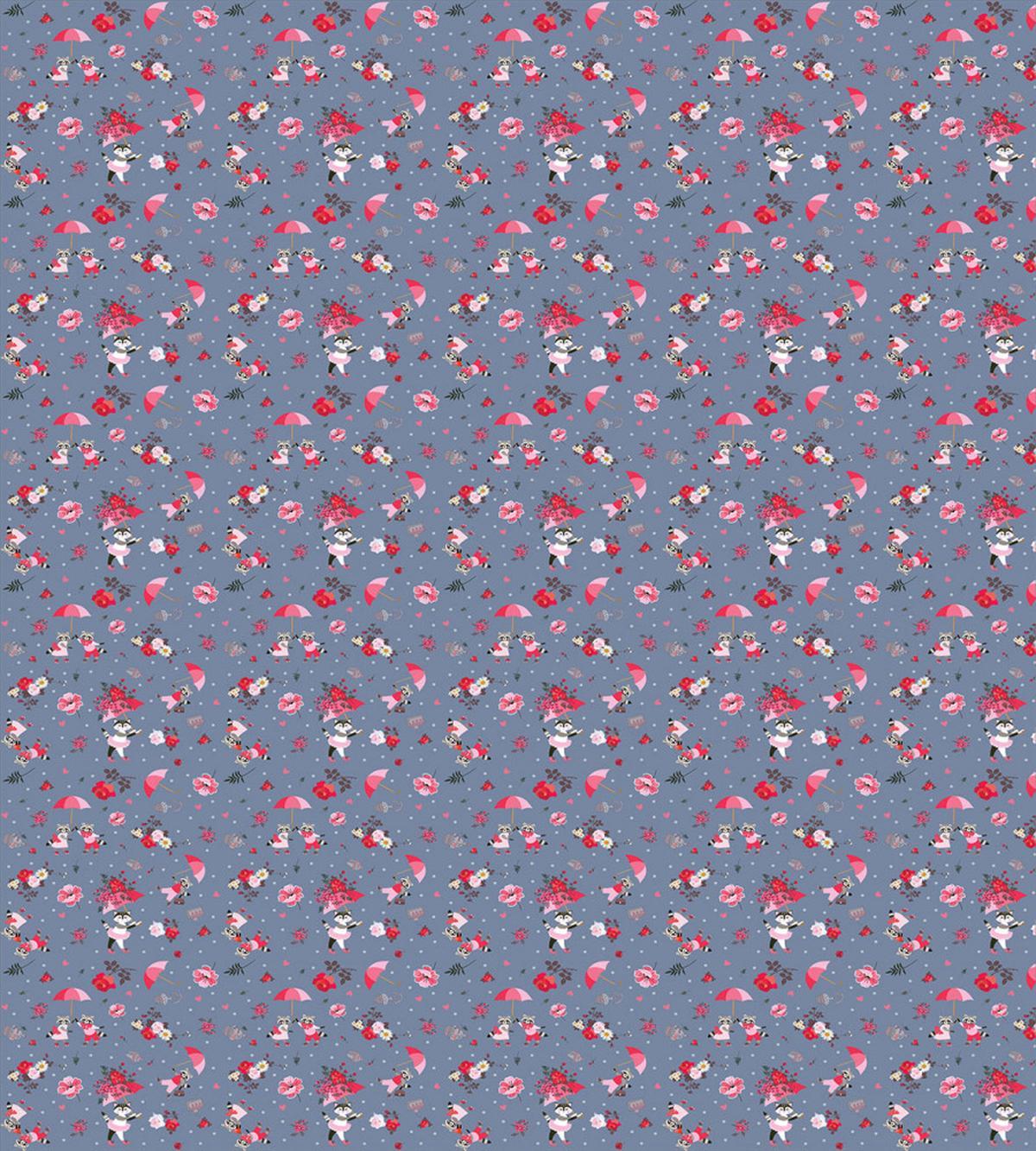 Funny Raccoons Couple Cat — Pattern