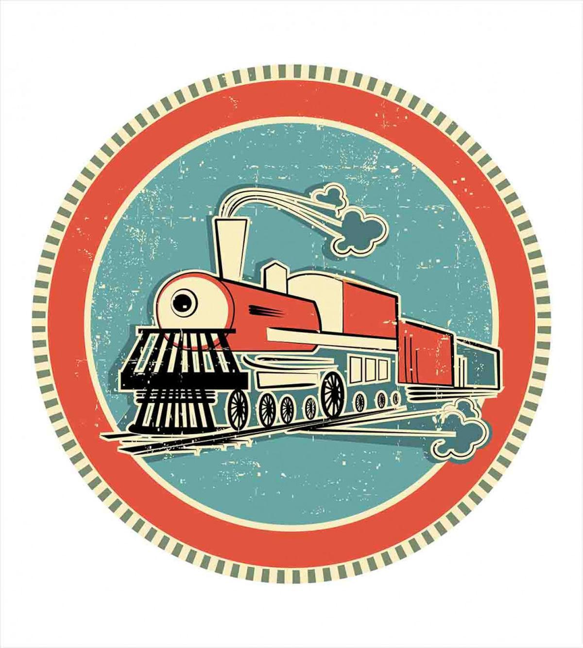 Retro Train Art — Pattern